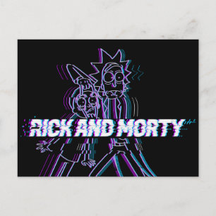 RICK EN MORTY™   Glitched Rick en Morty Uitnodiging Briefkaart