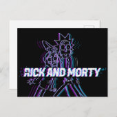 RICK EN MORTY™ | Glitched Rick en Morty Uitnodiging Briefkaart (Voorkant / Achterkant)