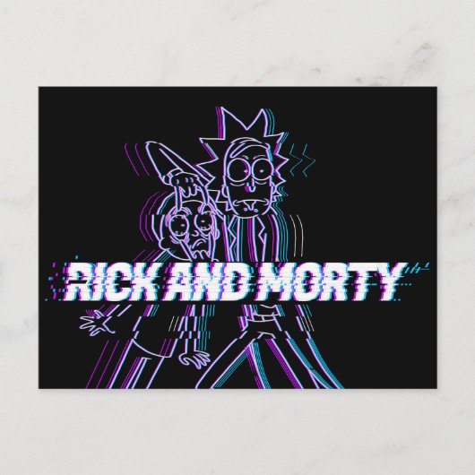RICK EN MORTY™ | Glitched Rick en Morty Uitnodiging Briefkaart (Voorkant)