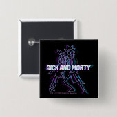 RICK EN MORTY™ | Glitched Rick en Morty Vierkante Button 5,1 Cm (Voorkant /achterkant)