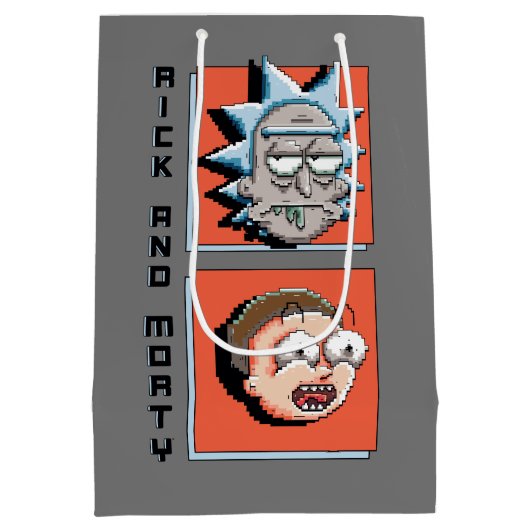 RICK EN MORTY™ | Grafisch pixelververbeeld paneel Medium Cadeauzakje (Achterkant)