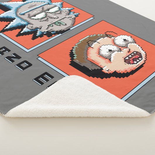 RICK EN MORTY™ | Grafisch pixelververbeeld paneel Sherpa Deken (3/4)