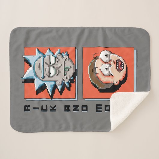 RICK EN MORTY™ | Grafisch pixelververbeeld paneel Sherpa Deken (Voorkant (horizontaal))