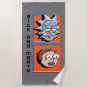 RICK EN MORTY™ | Grafisch pixelververbeeld paneel Strandlaken (Voorkant)