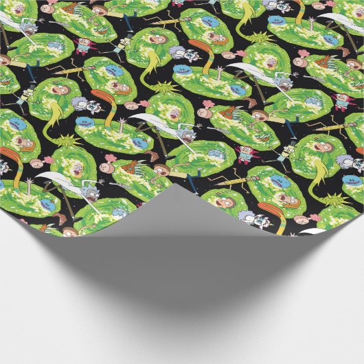 RICK EN MORTY™ | Het Portals Patroon doorlopen Cadeaupapier (Hoek)