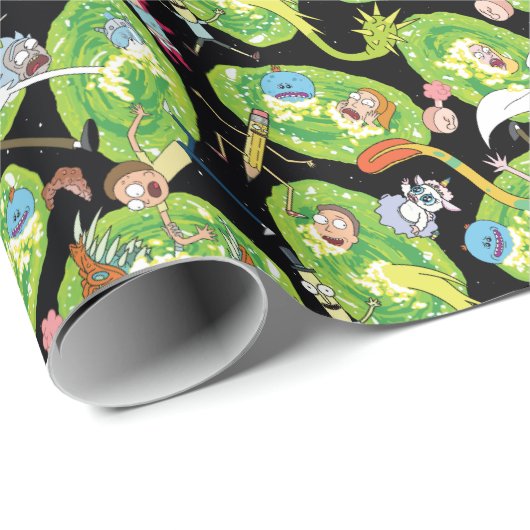 RICK EN MORTY™ | Het Portals Patroon doorlopen Cadeaupapier (Rol Hoek)