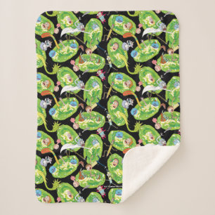 RICK EN MORTY™ Het Portals Patroon doorlopen Sherpa Deken