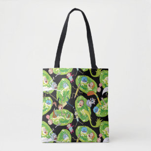 RICK EN MORTY™   Het Portals Patroon doorlopen Tote Bag