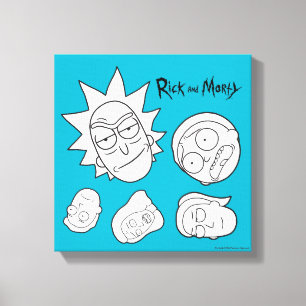 RICK EN MORTY™   Hoofd van de Smith Familie Patr Canvas Afdruk