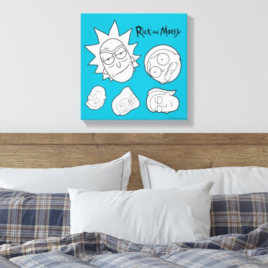 RICK EN MORTY™ | Hoofd van de Smith Familie Patroo Canvas Afdruk (Insitu (Slaapkamer))