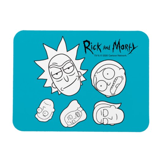 RICK EN MORTY™ | Hoofd van de Smith Familie Patroo Magneet (Horizontaal)