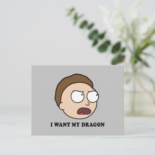 RICK EN MORTY™ | Ik wil mijn draak Uitnodiging Briefkaart (Staand voorkant)
