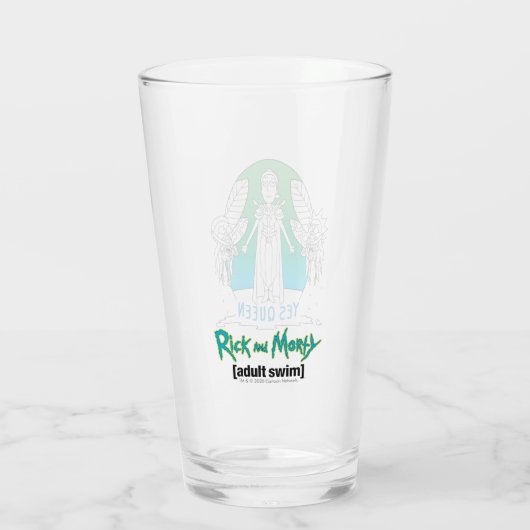 RICK EN MORTY™ | Ja Koningin Glas (Achterkant)
