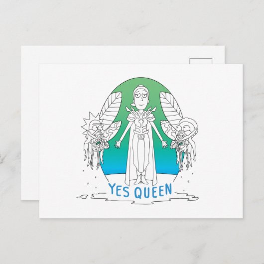 RICK EN MORTY™ | Ja Koningin Uitnodiging Briefkaart (Voorkant / Achterkant)