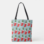 Rick en Morty | Kerstkaarsenpatroon Tote Bag (Achterkant)