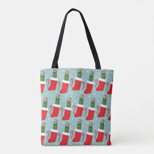 Rick en Morty | Kerstkaarsenpatroon Tote Bag (Achterkant)