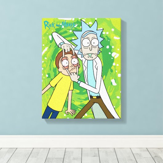 RICK EN MORTY™ | Kijk daar eens naar Canvas Afdruk (Insitu (Houten vloer))