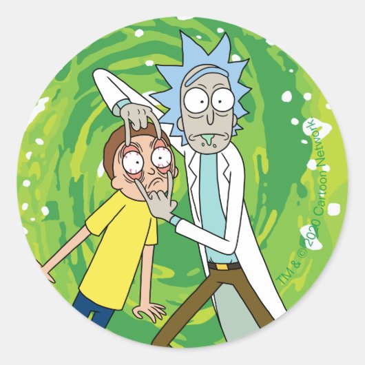 RICK EN MORTY™ | Kijk daar eens naar Ronde Sticker (Voorkant)