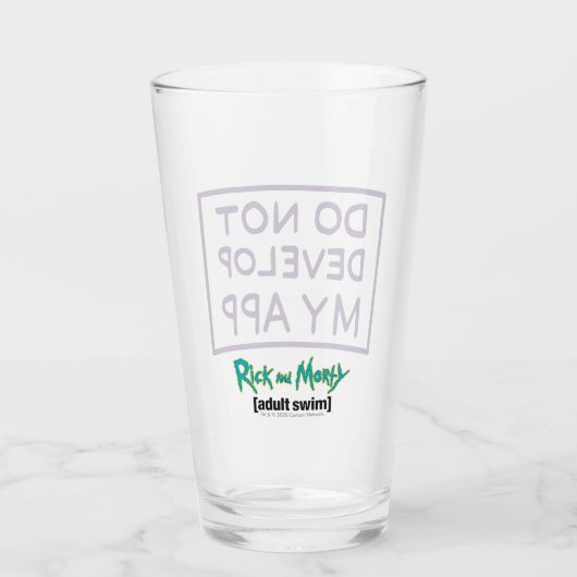 RICK EN MORTY™ | MIJN APP NIET ONTWIKKELEN GLAS (Achterkant)