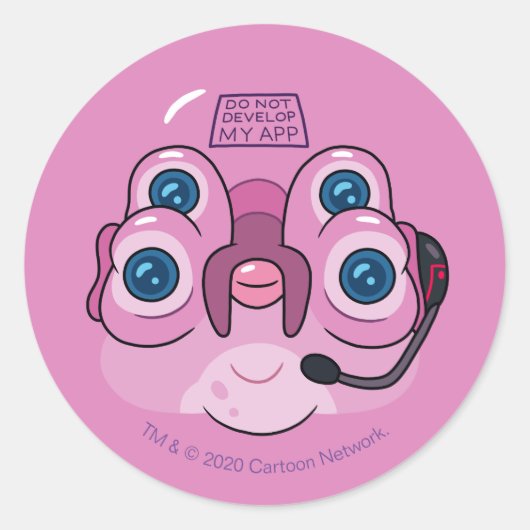 RICK EN MORTY™ | MIJN APP NIET ONTWIKKELEN RONDE STICKER (Voorkant)