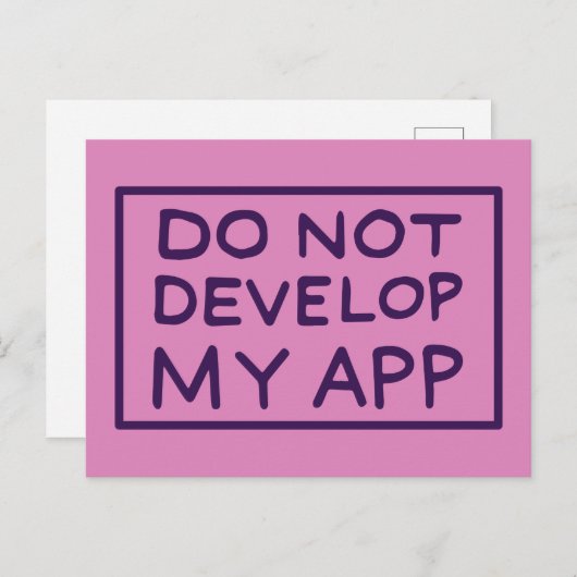 RICK EN MORTY™ | MIJN APP NIET ONTWIKKELEN UITNODIGING BRIEFKAART (Voorkant / Achterkant)