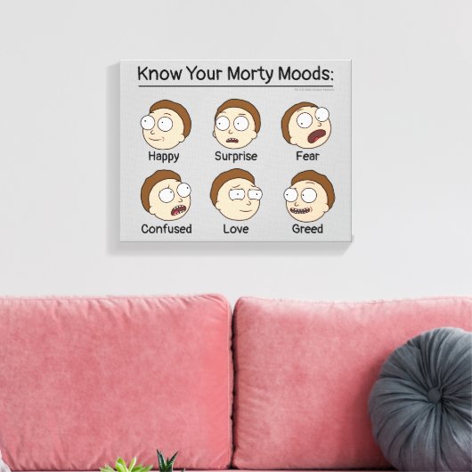 RICK EN MORTY™ | Morty's Moods Canvas Afdruk (Insitu (Woonkamer))