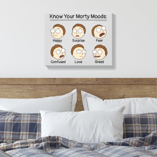 RICK EN MORTY™ | Morty's Moods Canvas Afdruk (Insitu (Slaapkamer))