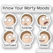 RICK EN MORTY™ | Morty's Moods Sticker (Voorkant)