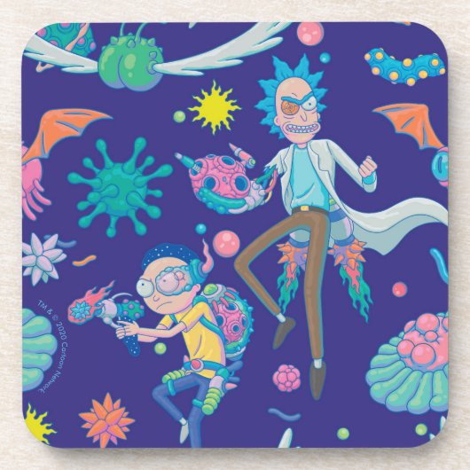 RICK EN MORTY™ | Onder geïnfecteerd celpatroon Bier Onderzetter (Voorkant)