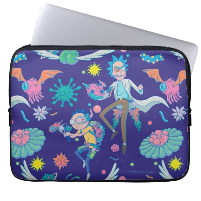 RICK EN MORTY™ | Onder geïnfecteerd celpatroon Laptop Sleeve (Voorkant)