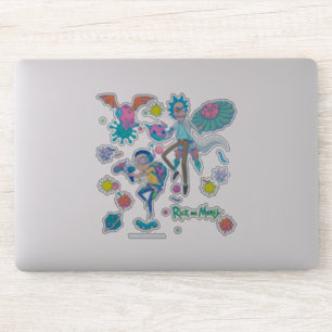 RICK EN MORTY™   Onder geïnfecteerd celpatroon Sticker