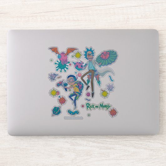 RICK EN MORTY™ | Onder geïnfecteerd celpatroon Sticker (Computer)