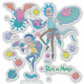 RICK EN MORTY™ | Onder geïnfecteerd celpatroon Sticker (Voorkant)