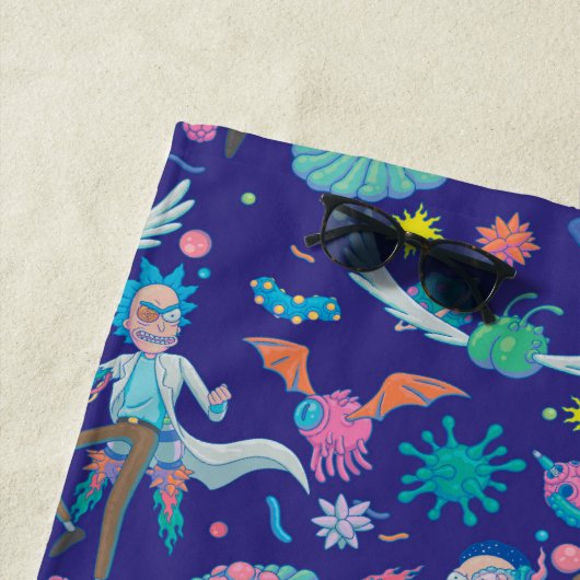 RICK EN MORTY™ | Onder geïnfecteerd celpatroon Strandlaken (In situ)