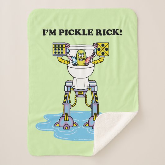 RICK EN MORTY™ | Pickle Rick Toilet Mech Sherpa Deken (Voorkant)