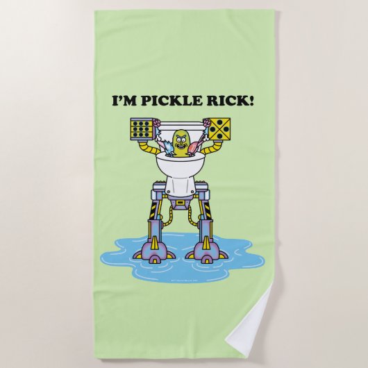 RICK EN MORTY™ | Pickle Rick Toilet Mech Strandlaken (Voorkant)