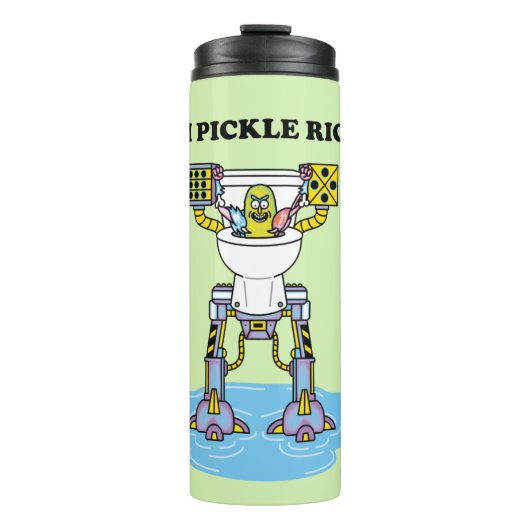 RICK EN MORTY™ | Pickle Rick Toilet Mech Thermosbeker (Voorkant)