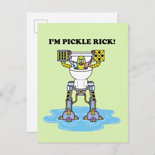 RICK EN MORTY™ | Pickle Rick Toilet Mech Uitnodiging Briefkaart (Voorkant / Achterkant)