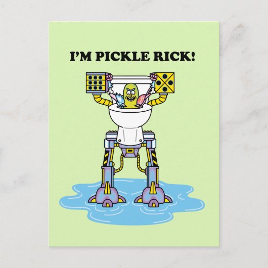 RICK EN MORTY™ | Pickle Rick Toilet Mech Uitnodiging Briefkaart (Voorkant)