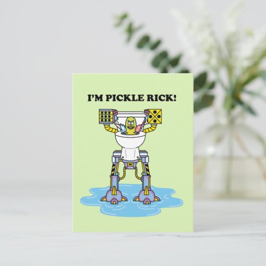 RICK EN MORTY™ | Pickle Rick Toilet Mech Uitnodiging Briefkaart (Staand voorkant)