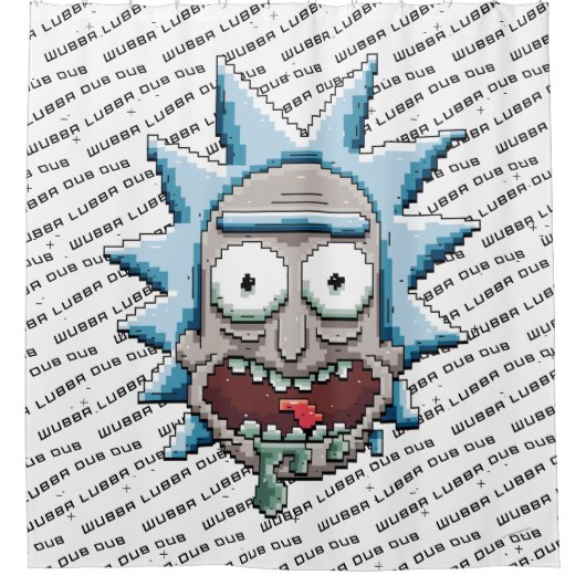 RICK EN MORTY™ | Pixelverse Rick Drooling Head Douchegordijn (Voorkant)