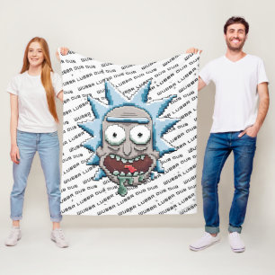 RICK EN MORTY™   Pixelverse Rick Drooling Head Fleece Deken