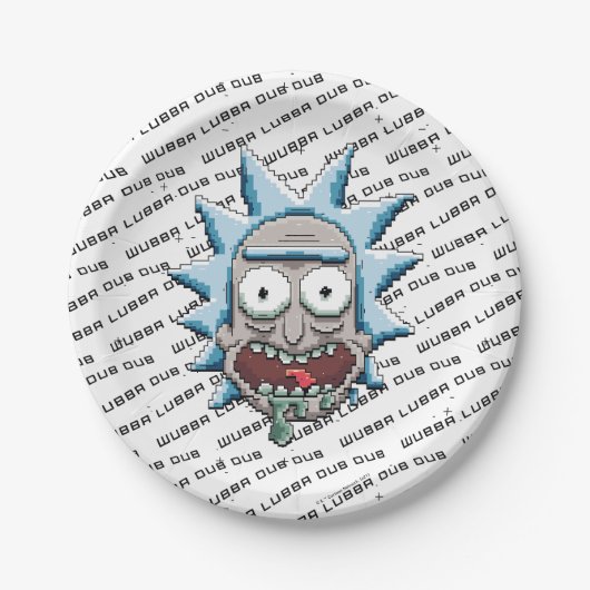 RICK EN MORTY™ | Pixelverse Rick Drooling Head Papieren Bordje (Voorkant)