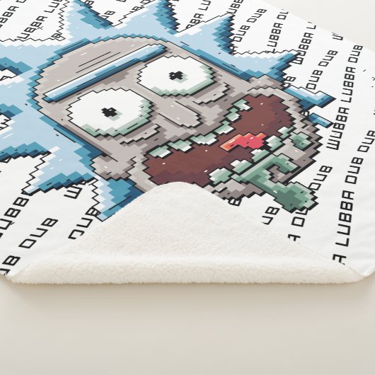 RICK EN MORTY™ | Pixelverse Rick Drooling Head Sherpa Deken (3/4)