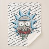 RICK EN MORTY™ | Pixelverse Rick Drooling Head Sherpa Deken (Voorkant)