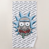 RICK EN MORTY™ | Pixelverse Rick Drooling Head Strandlaken (Voorkant)