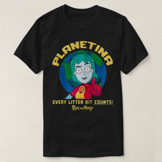 Rick en Morty Planetina Elke litterbit telt Z T-shirt (Design voorkant)