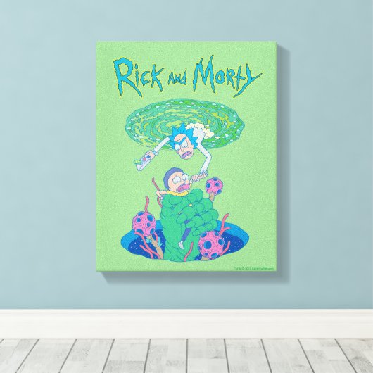 RICK EN MORTY™ | Poortredding Canvas Afdruk (Insitu (Houten vloer))