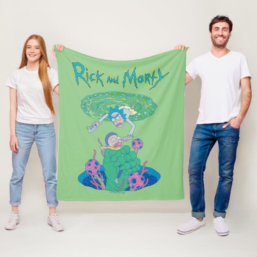 RICK EN MORTY™ | Poortredding Fleece Deken (In situ)