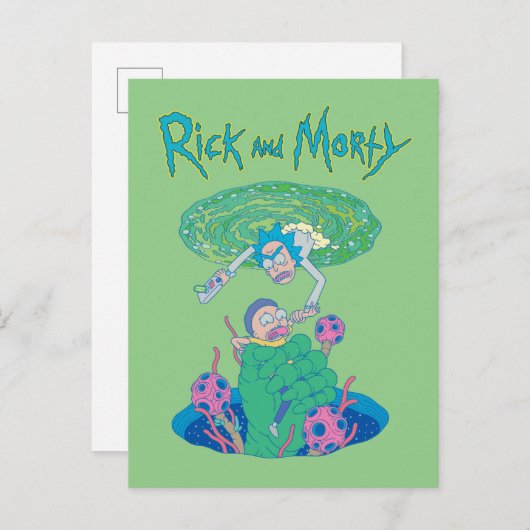 RICK EN MORTY™ | Poortredding Uitnodiging Briefkaart (Voorkant / Achterkant)